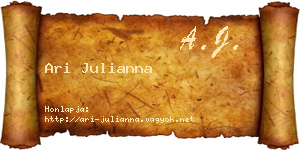 Ari Julianna névjegykártya